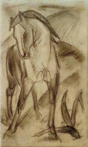 Young Horse in Mountain Landscape by Franz Marc